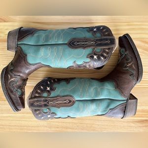 Ariat Zealous Western Boots Women Size 8.5B Teal/Brown